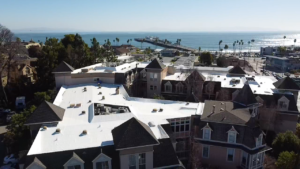 Commercial Flat Roof Install in Santa Cruz County California by Redwood Roofing and Repair