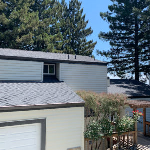 Upgraded asphalt shingles in Boulder Creek CA installed by Redwood Roofing and Repair